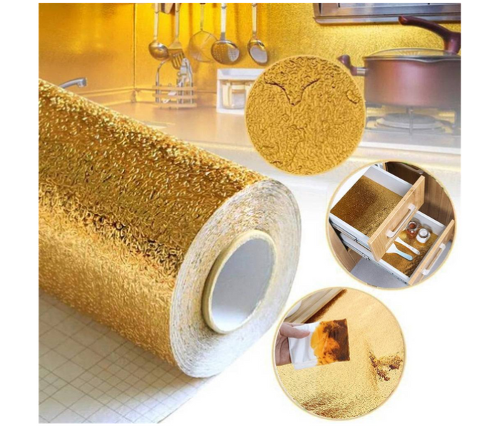 Decorative 5 Meter Kitchen Oilproof Sticker Roll - Gold - Zoom Image 1