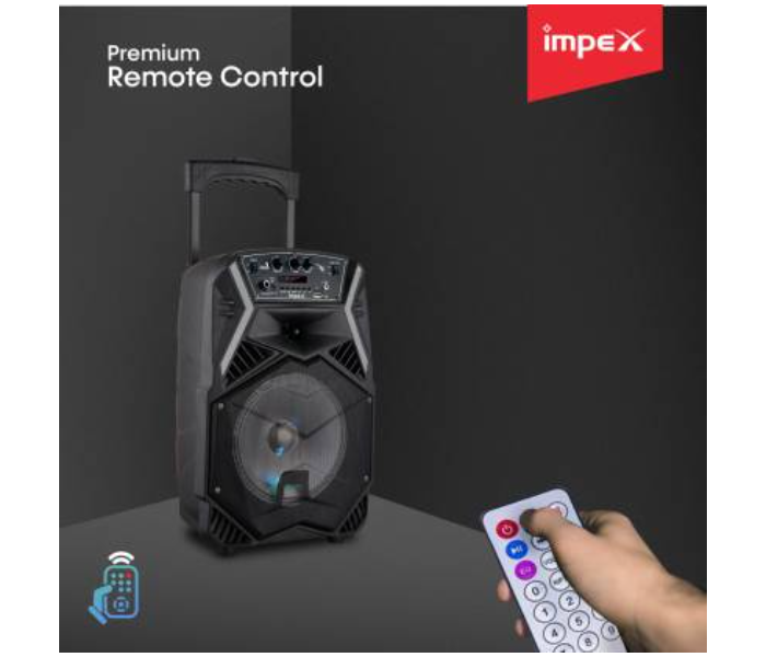 Impex TS 25B 25 Watts Multimedia Portable Trolley Speaker - Black - Zoom Image 5