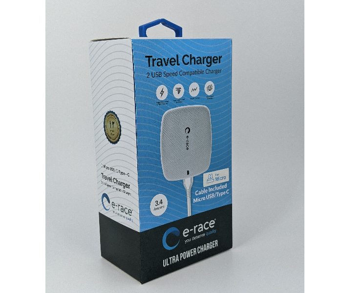 E-race Type C Ultra Power Charger - White - Zoom Image 3