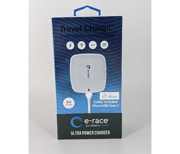 E-Race Ultra Power Charger for iphone - White - Zoom Image 1