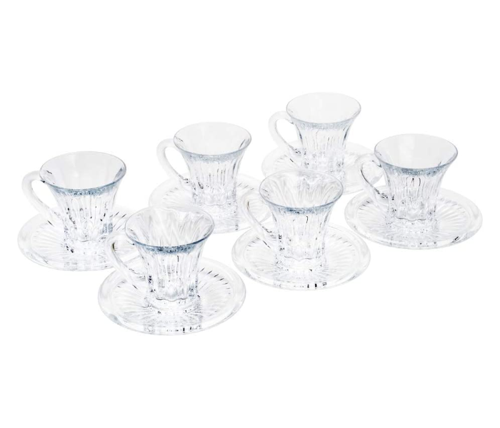 Windcera Set of 6 Sodo Calcium Titanium Glass Tea Cups and Saucer - Zoom Image 4