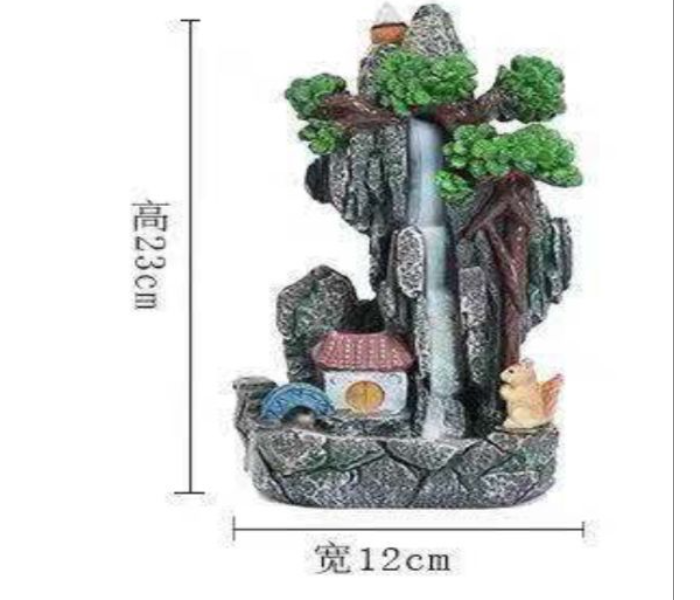 Generic Fountain Incense Burner Aromatize Resin Indoor Waterfall Incense Burner Home Decoration - Zoom Image 2