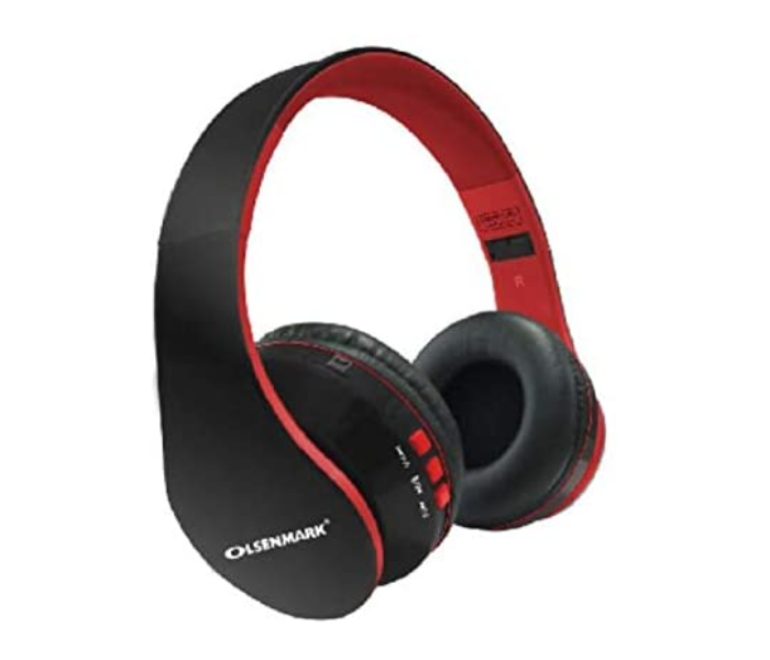 Olsenmark OMHP1263 Bluetooth Headphone - Black and Red - Zoom Image