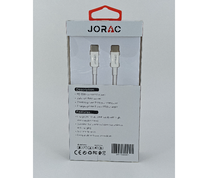 Jorac RA-98 18 Watts Type C to Type C Cable - White - Zoom Image 2