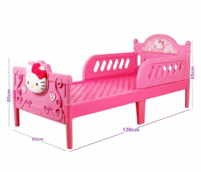 547 Plastic Toddler Bed for Children with Mattress - Pink - Zoom Image 1