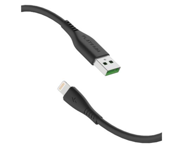 Platinum P-CBFLLBK 1M Flex Series 2.4A Lightning Cable - Black - Zoom Image 1