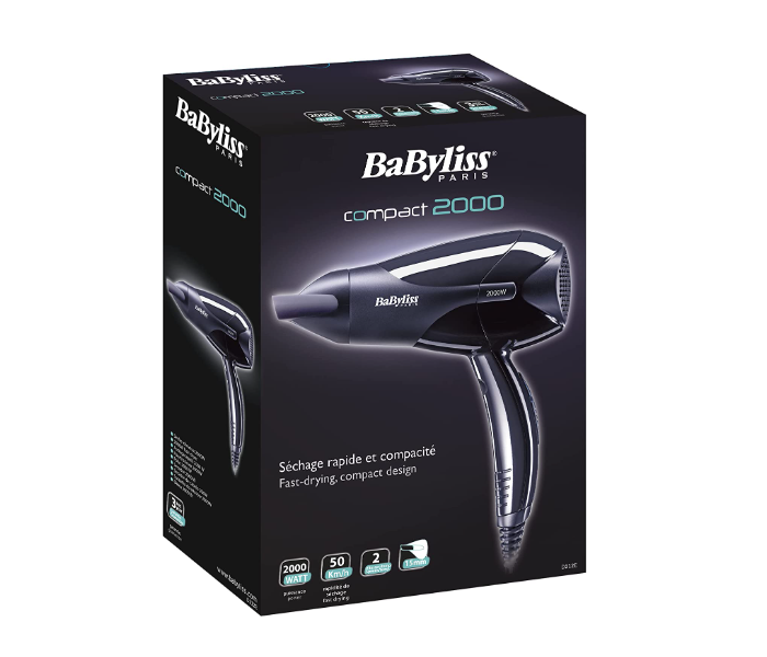 Babyliss D212SDE 2000Watts 2 Heat Speeds Settings Hair Dryer - Black - Zoom Image 2