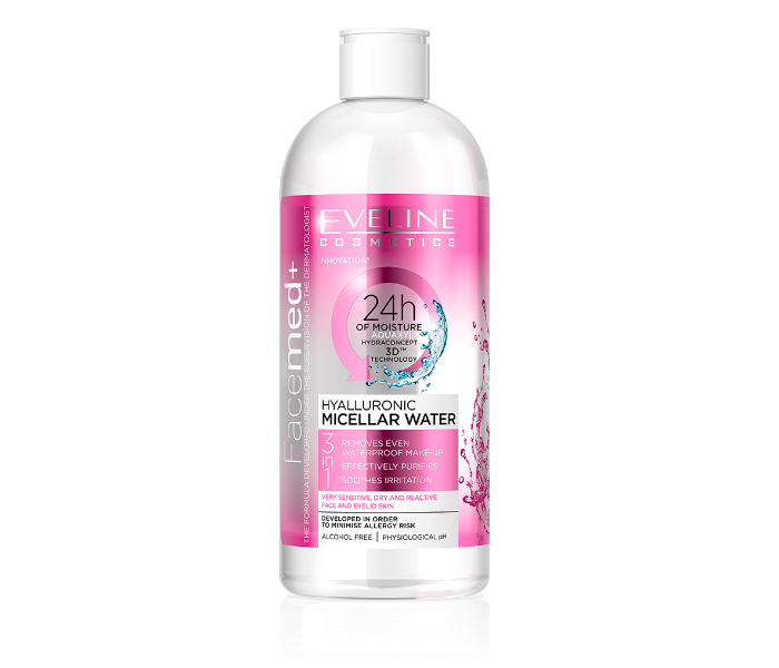 Eveline 65041 40ml Facemed Plus Hyalluronic Micellar Water Makeup Remover - Zoom Image