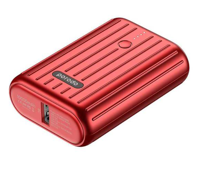 Porodo PD-PBFCH001-RD 10000mAh 18Watts Power Bank - Red - Zoom Image 2