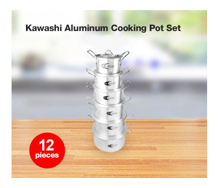 Kawashi Aluminium Cooking Pot Set 12Pcs Highly Durable  - Zoom Image 2