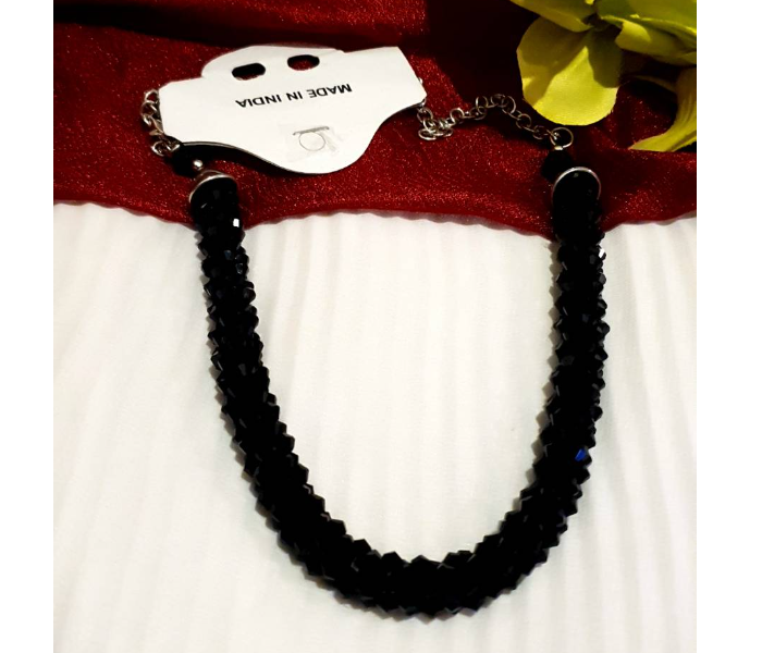 Strabella NC4009b Beautiful Beaded Choker for Women - Black - Zoom Image