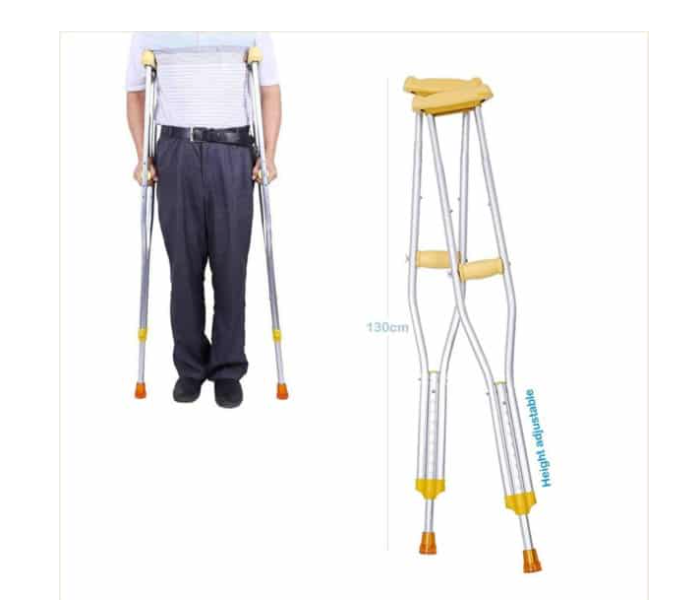 802 Adjustable Aluminum Walking Crutch For Old Age - Yellow - Zoom Image