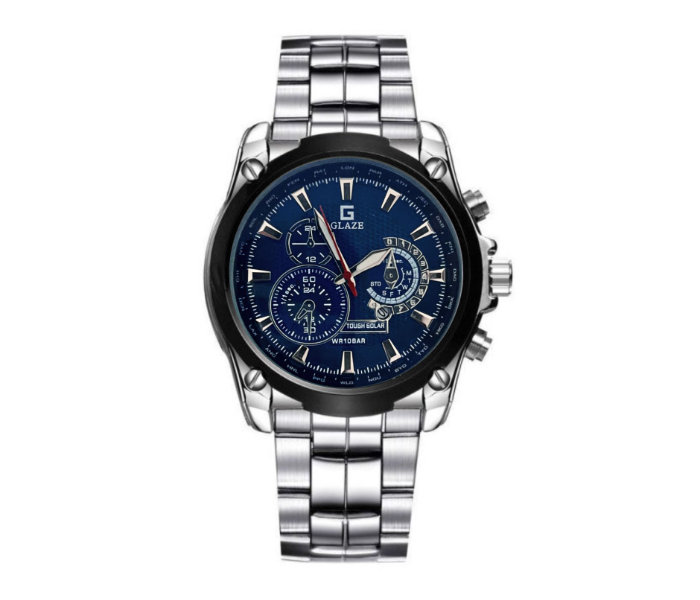 Glaze 12BR Luxury Analog Watch For Men - Silver and Blue - Zoom Image