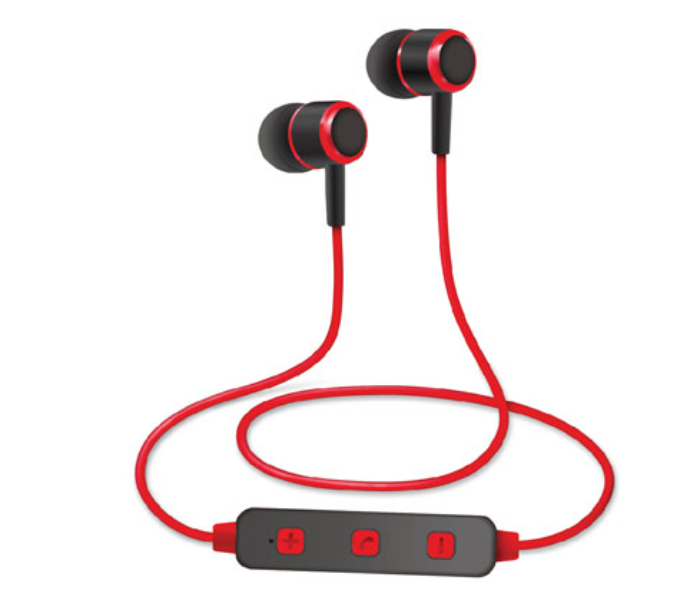 Geepas GEP4717 60mAh Bluetooth Earphone - Black and Red - Zoom Image