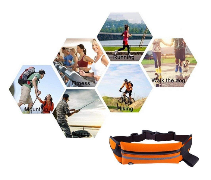 Running Belt with Extender Fanny Pack Pouch Bag - Black and Orange - Zoom Image 3