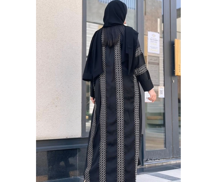 0909 Kayan High Quality Arab Fashion 54 Sized Abaya for Women - Black - Zoom Image 4