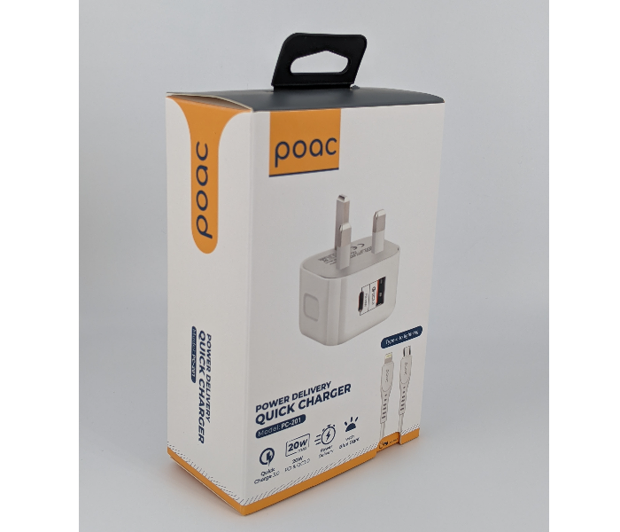 Poac PC-201 20 Watts PD Quick Charger - White - Zoom Image 5