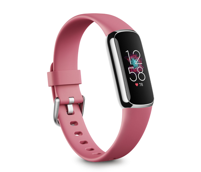 Fitbit Luxe Fitness Wristband with Platinum Stainless and Orchid Band - Zoom Image 1