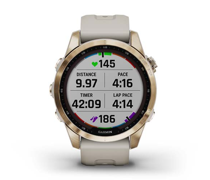 Garmin 010-02539-21 Fenix 7S Sapphire Solar Cream Gold Titanium with Light Sand Band - Zoom Image 9