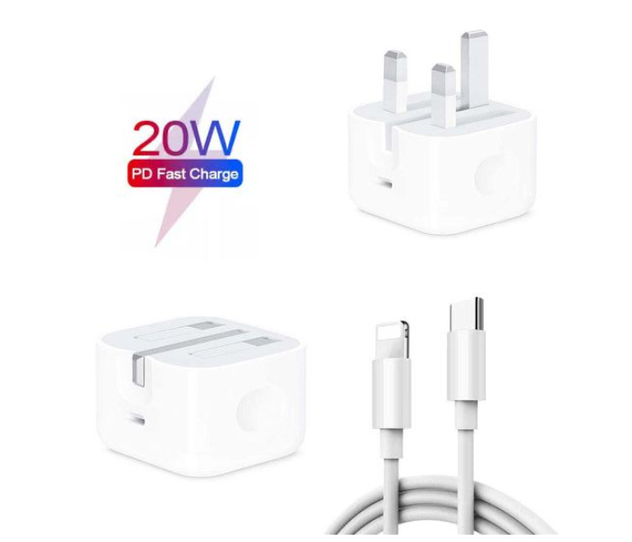 Admos 20W USB-C Power Adapter and USB-C To Lightning Cable - White - Zoom Image 7