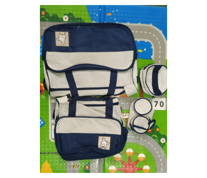 276-4 5 In 1 Multifunctional Baby Diaper Bag - Blue - Zoom Image