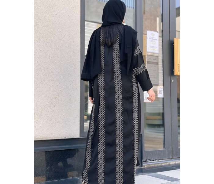 0909 Kayan High Quality Arab Fashion 56 Sized Abaya for Women - Black - Zoom Image 4