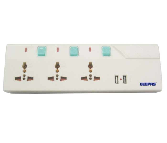 Geepas GES4026 3250 Watts Extensions or Adaptor Socket - White - Zoom Image