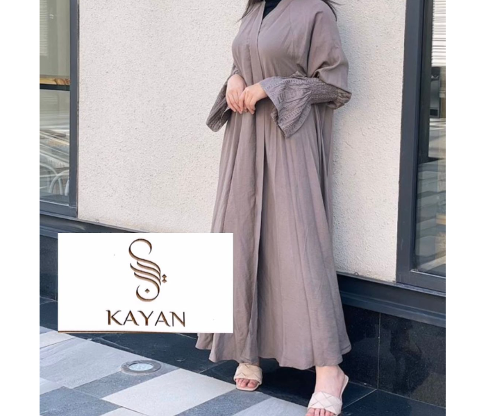 7394 Kayan High Quality Arab Fashion 58 Sized Abaya for Women - Beige  - Zoom Image 1