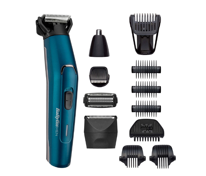 Babyliss MT890SDE 12 In 1 Waterproof Japanese Steel Face And Body Trimmer Kit - Black and Blue - Zoom Image