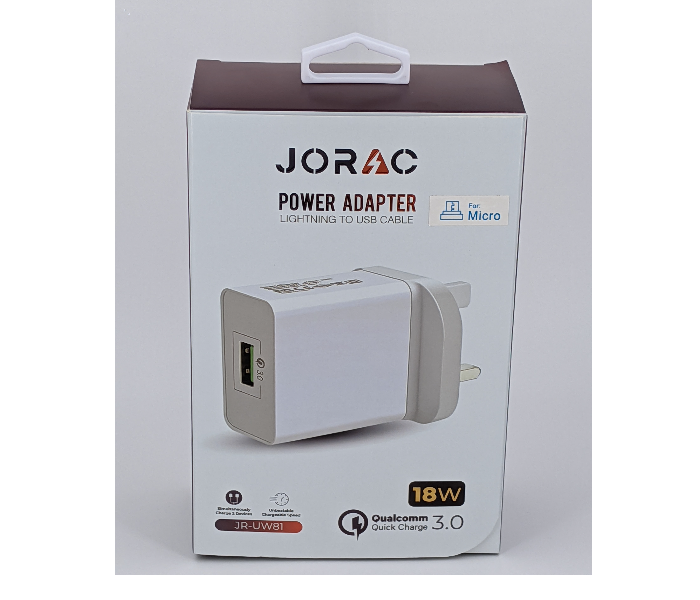 Jorac UW81 18 Watts iphone Power Adaptor - White - Zoom Image 1