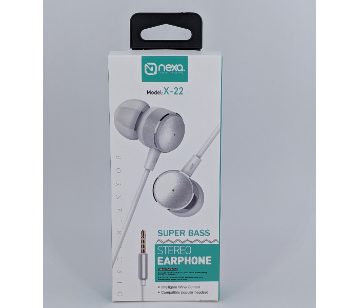 Nexa X-22 Superbass Stereo Earphone - White - Zoom Image 3