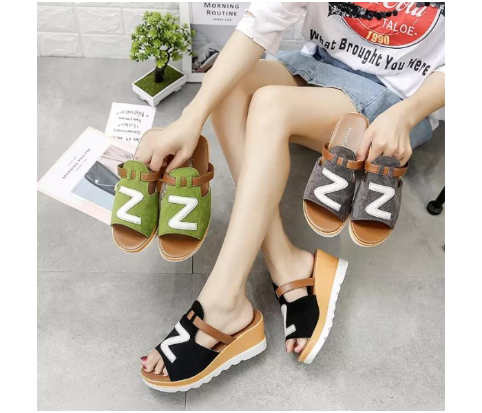 Women Loafers Non Slip Thick Bottom Fashion Wedge Sandals EU 36 - Black - Zoom Image 3