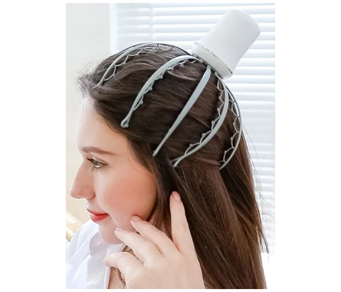 500mAh Rechargeable Electric Octopus Head Back and Body Massage for Stress Relaxation - White and Grey - Zoom Image 2