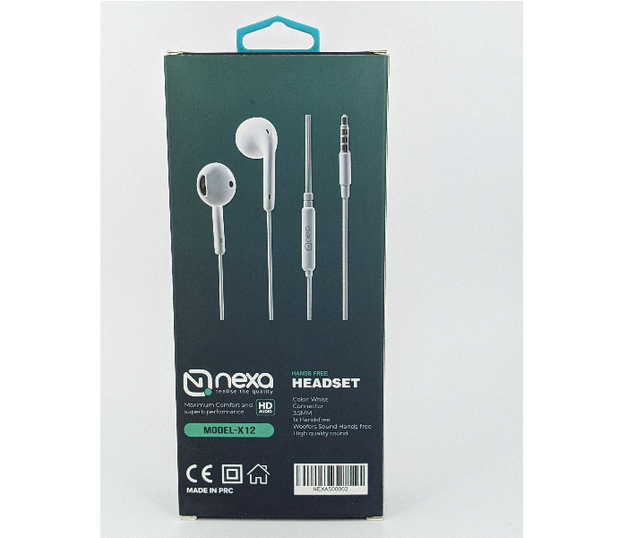 Nexa X-12 Hands Free Earphone - White - Zoom Image 2