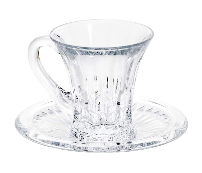 Windcera Set of 6 Sodo Calcium Titanium Glass Tea Cups and Saucer - Zoom Image 2