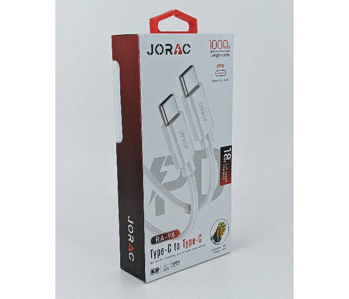 Jorac RA-98 18 Watts Type C to Type C Cable - White - Zoom Image 3