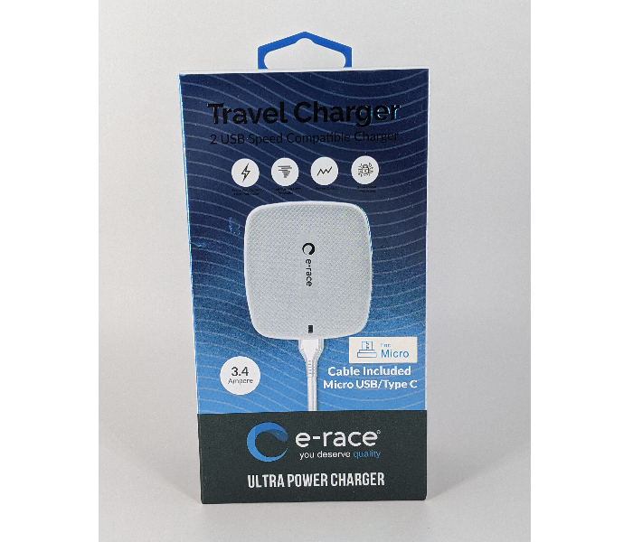 E-Race Micro Ultra Power Charger - White - Zoom Image 1