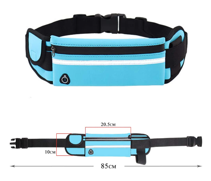 Running Belt with Extender Fanny Pack Pouch Bag - Black and Blue  - Zoom Image 2