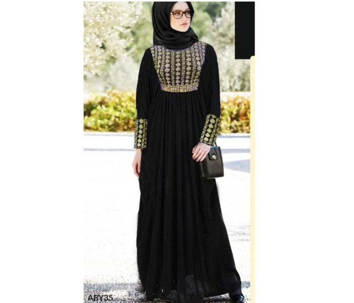 BY01 Casual and Fashionable 54 Sized Abaya for Women - Black - Zoom Image