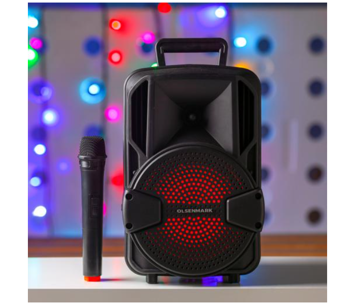 Olsenmark OMMS1283 8000Watts 1800mAh 8 Inch Rechargeable Party Speaker - Black - Zoom Image 1