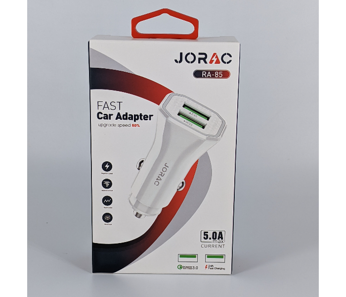 Jorac RA-85 Fast Car Charging Adaptor - Black - Zoom Image 2