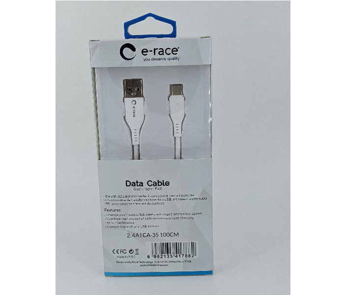 E-Race CA-35 Type C Data Cable - White - Zoom Image 2