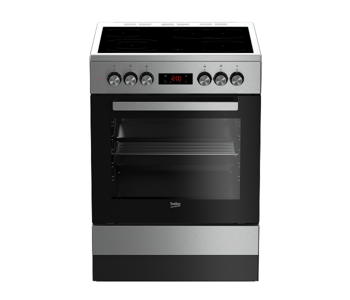 Beko FSM67320GXS 4 Zones Ceramic Electric Cooking Range – Steal Finish - Zoom Image 1