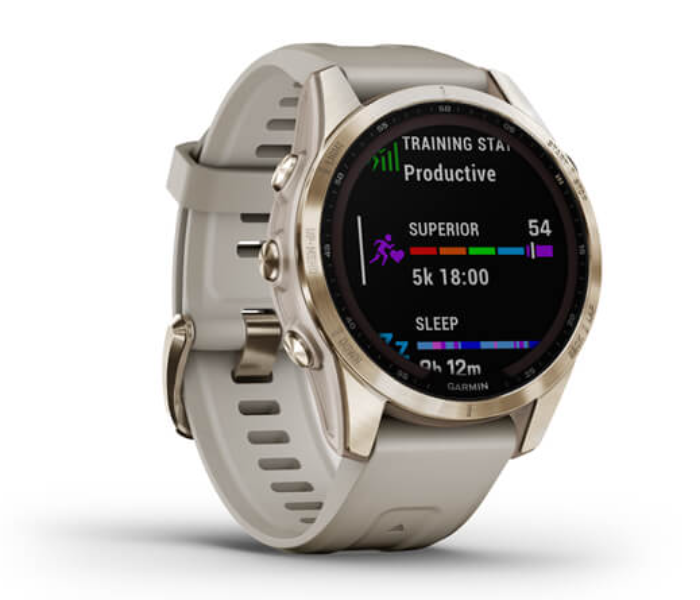 Garmin 010-02539-21 Fenix 7S Sapphire Solar Cream Gold Titanium with Light Sand Band - Zoom Image 3