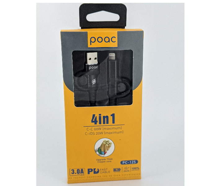 Poac PC-125 PD 4 in 1 Fast Cable - Black - Zoom Image 1