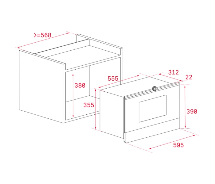 TEKA ML 822 BIS L 2500Watts Built in Microwave and Grill - White and Black - Zoom Image 3