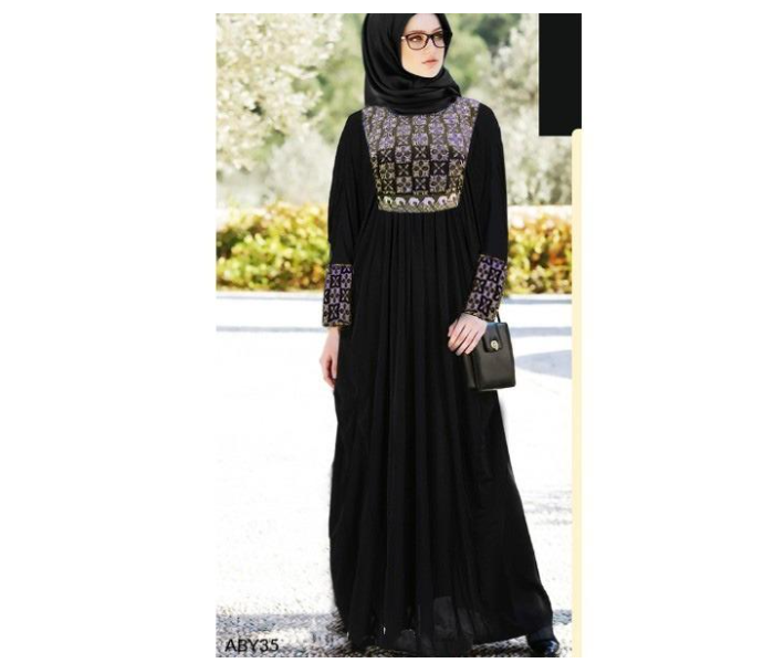 BY02 Casual and Fashionable 54 Sized Abaya for Women - Black - Zoom Image