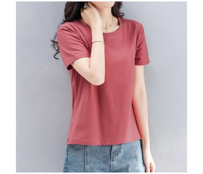 Single Piece Womens Casual Top Round Neck T-Shirt - Zoom Image 2