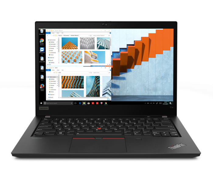 Lenovo 20W000RAAD T14 14 Inch FHD Intel Core i7 1165G7 Processor 16GB DDR4 RAM 512 SSD Integrated Intel Iris Xe Graphics Windows 10 Pro - Black - Zoom Image 1