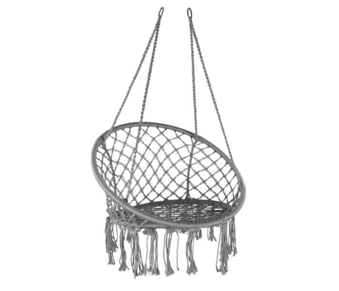 379-1 Beautiful Hammock Chair Swing with Cotton Rope - Grey - Zoom Image 1